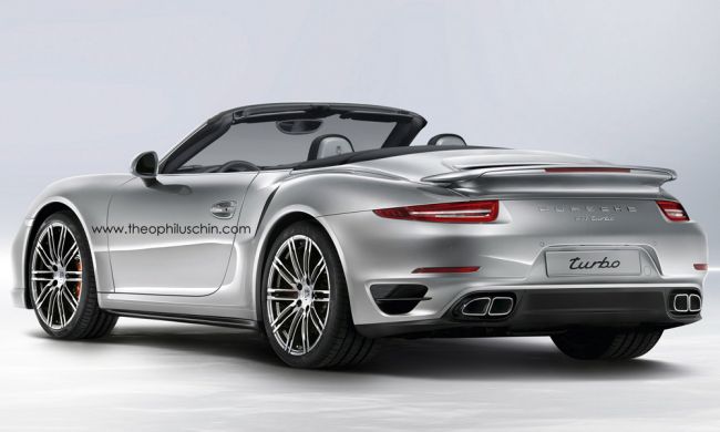 2014 Porsche 911 Turbo Cabriolet rendering rear